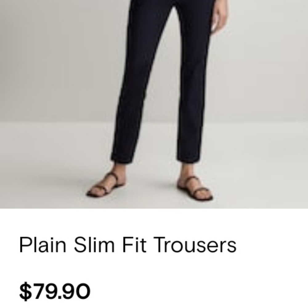 Massimo Dutti Navy Slim Trousers